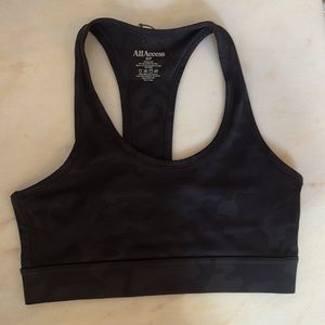 Bandier Black camo front row sport bra